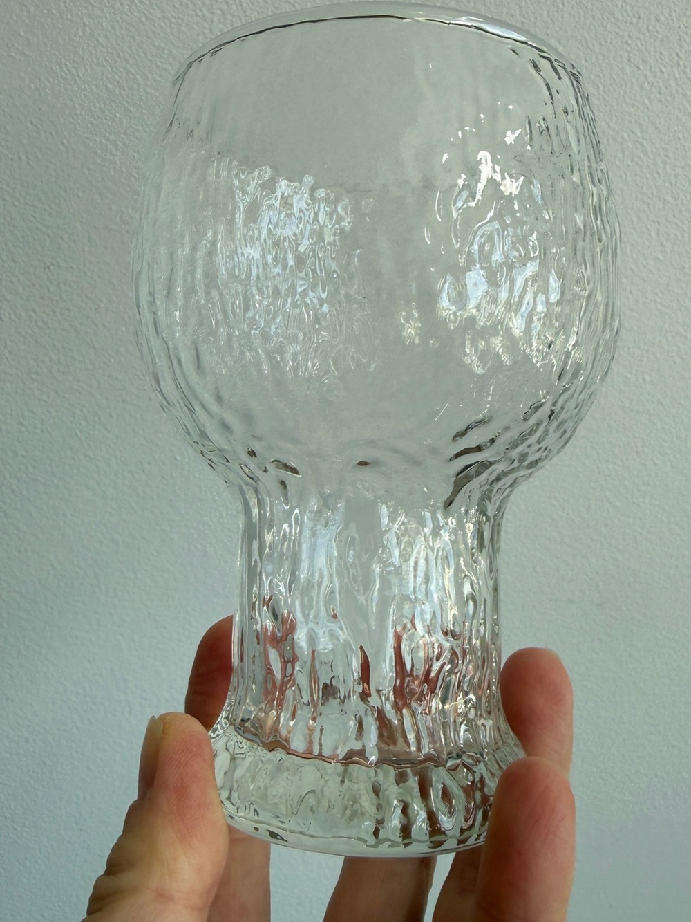 Vintage MCM Indiana Glass glacier clear goblet